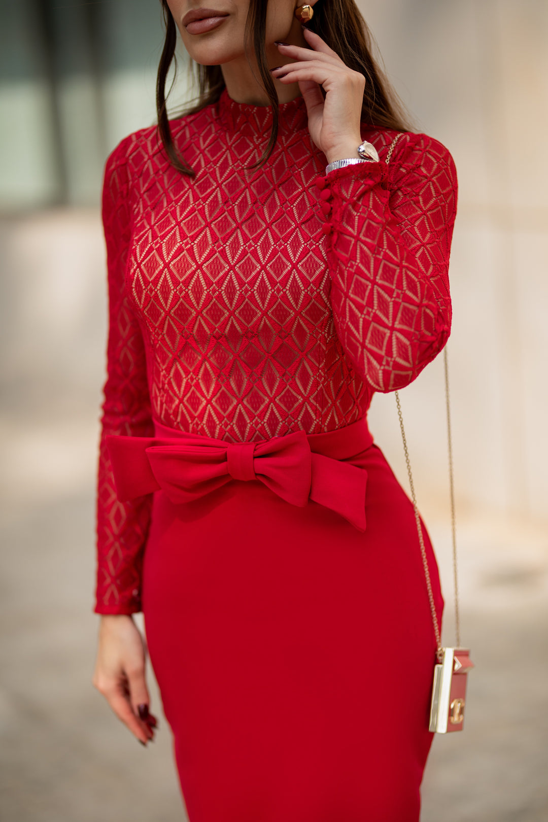 Wonder Rouge Midi Dress