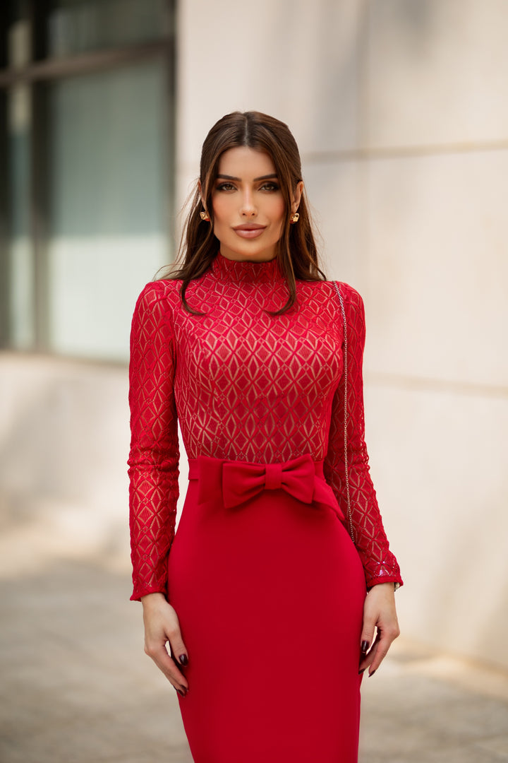 Wonder Rouge Midi Dress