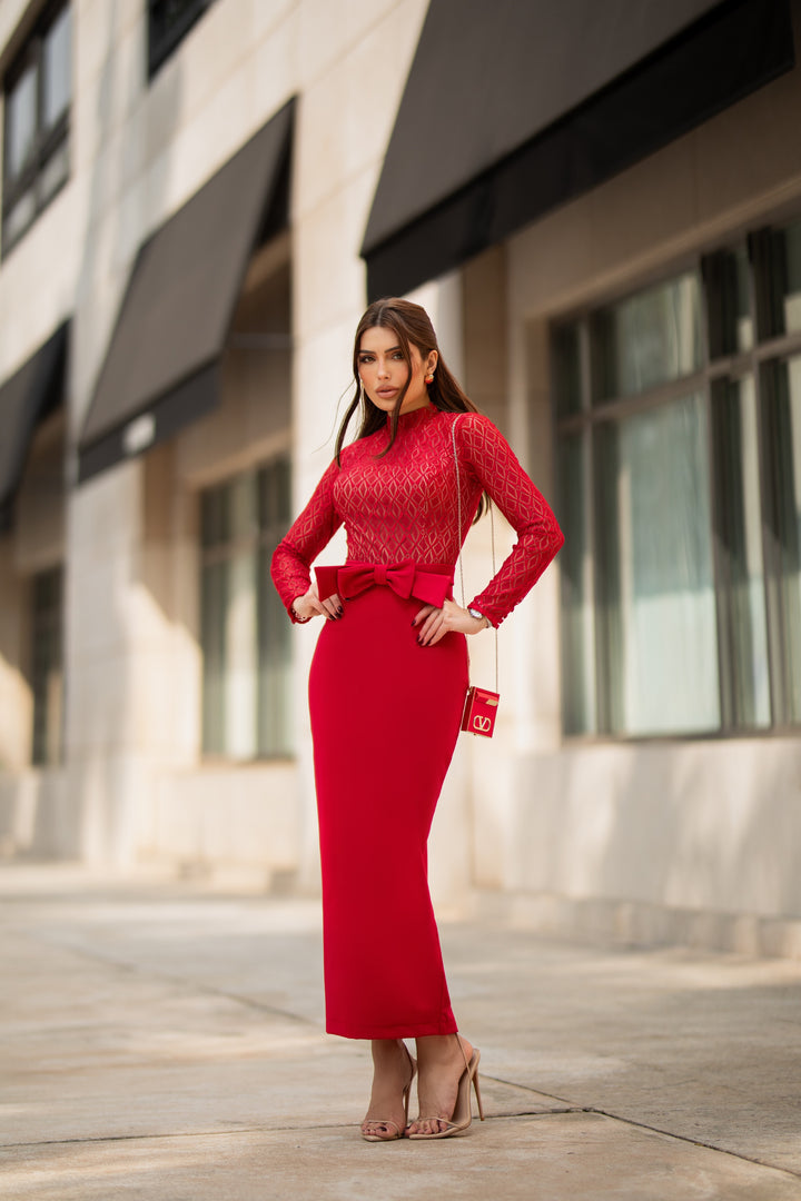 Wonder Rouge Midi Dress