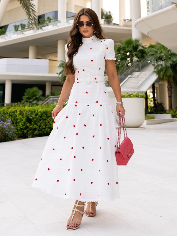 Strawberry Garden Midi Dress