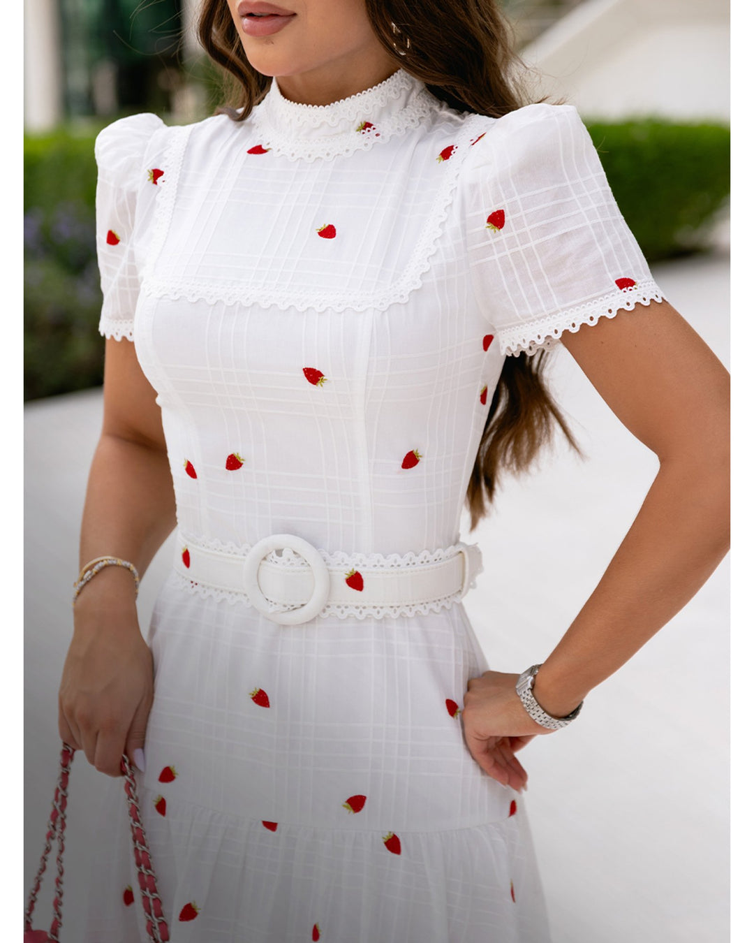 Strawberry Garden Midi Dress