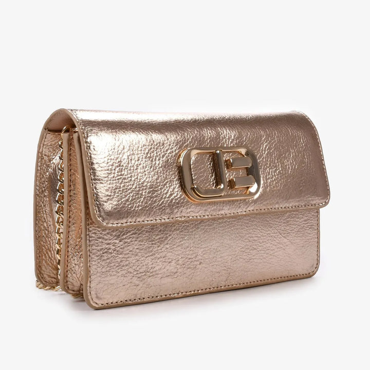 Metallic Leather Shoulder Bag