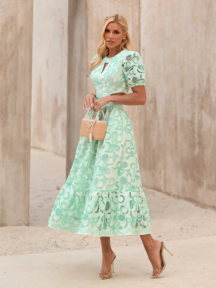 Vestido Midi Laise Verde Mare