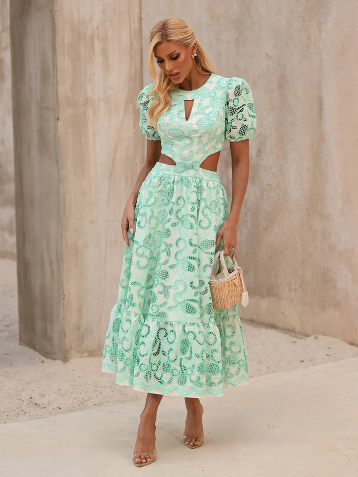 Vestido Midi Laise Verde Mare