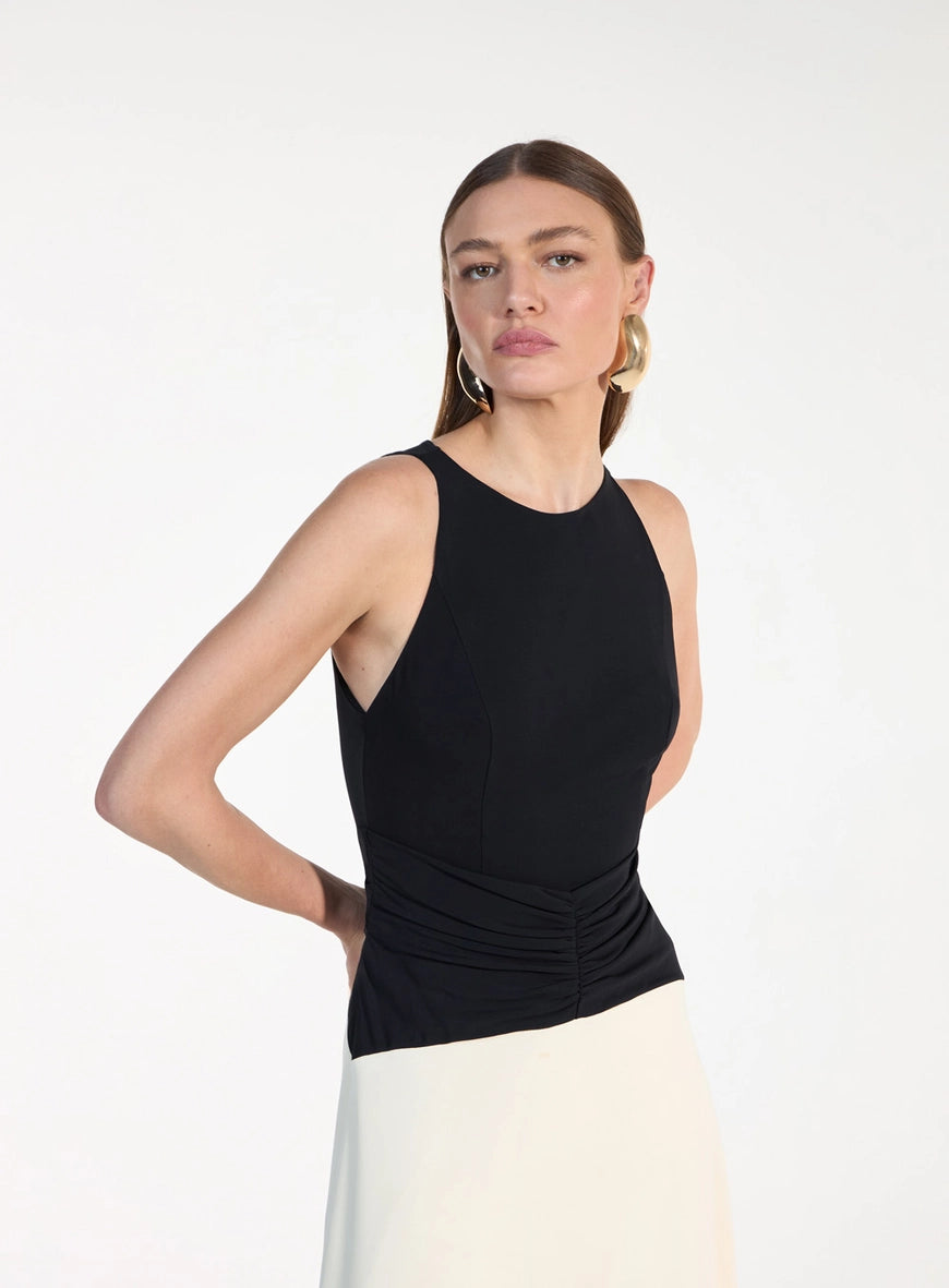 Vestido Midi Bicolor