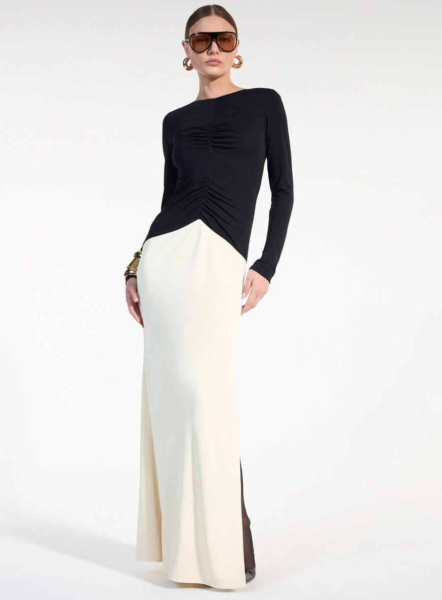 Vestido Longo Bicolor