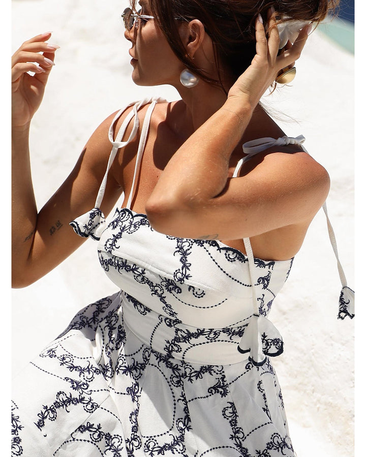 Santorini Embroidered Short Dress