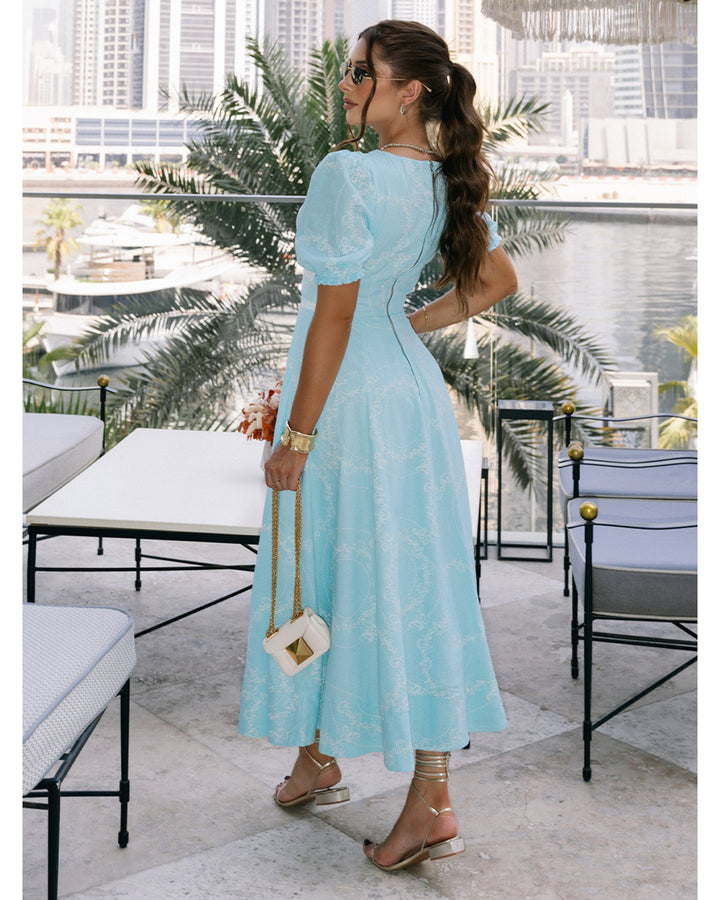 Midi Dress with Viscolinho