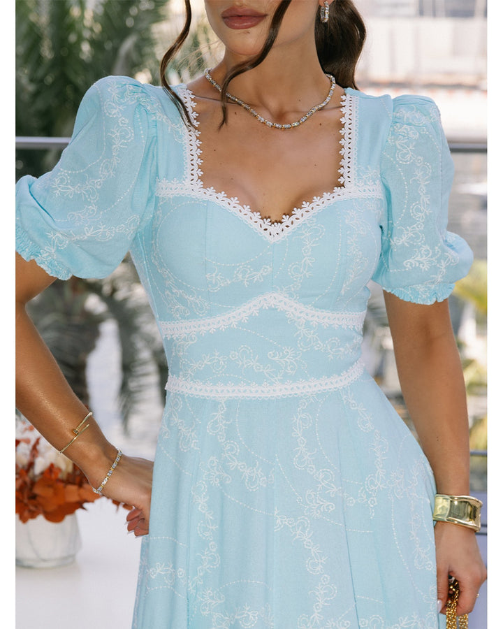 Midi Dress with Viscolinho