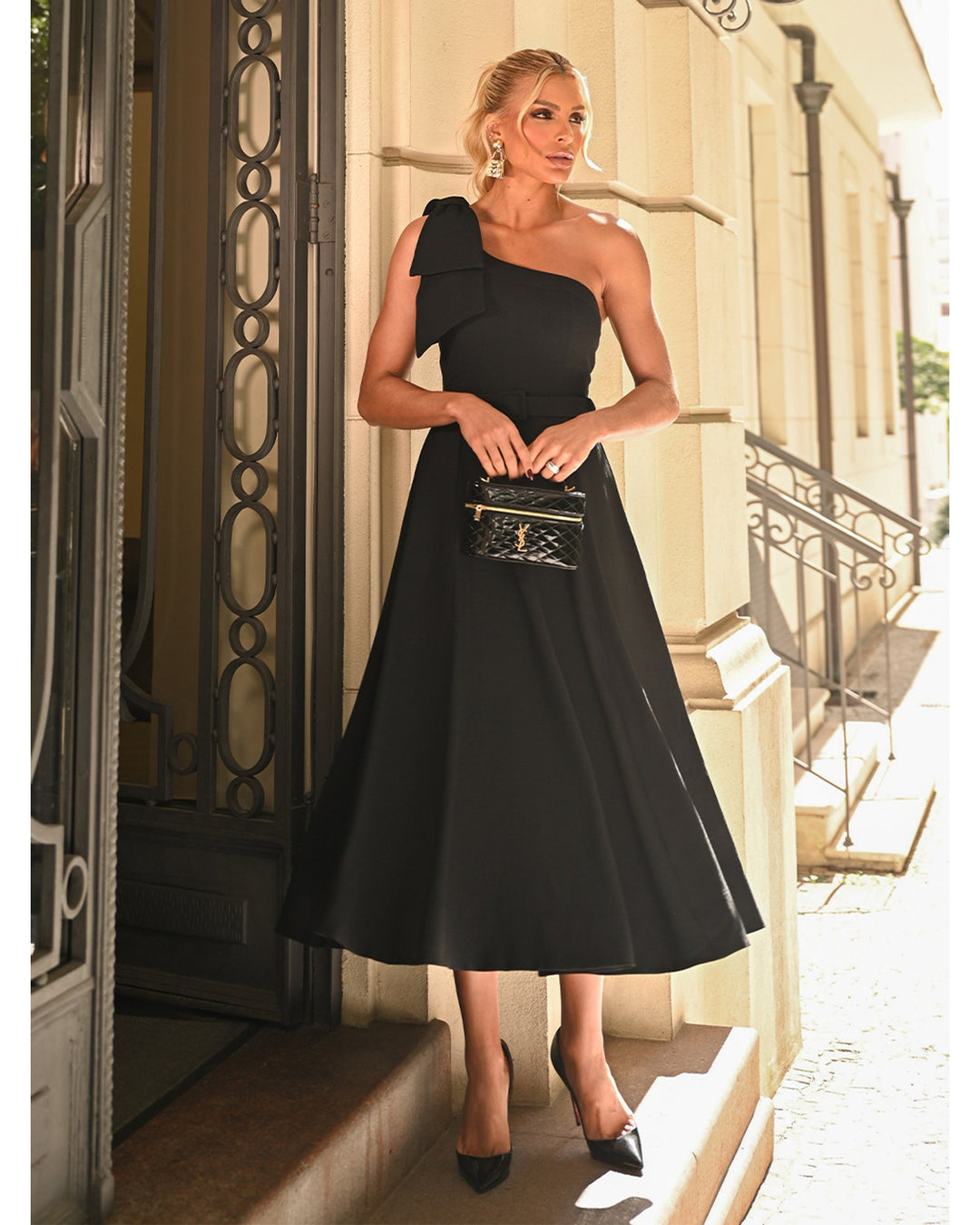 classic cocktail midi dress Lady Black Tie - Kennedy Midi Dress - Black