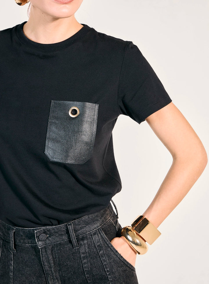 Blusa Bolso Couro