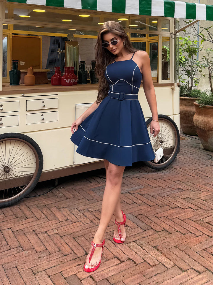 Vestido Curto Blu Marine