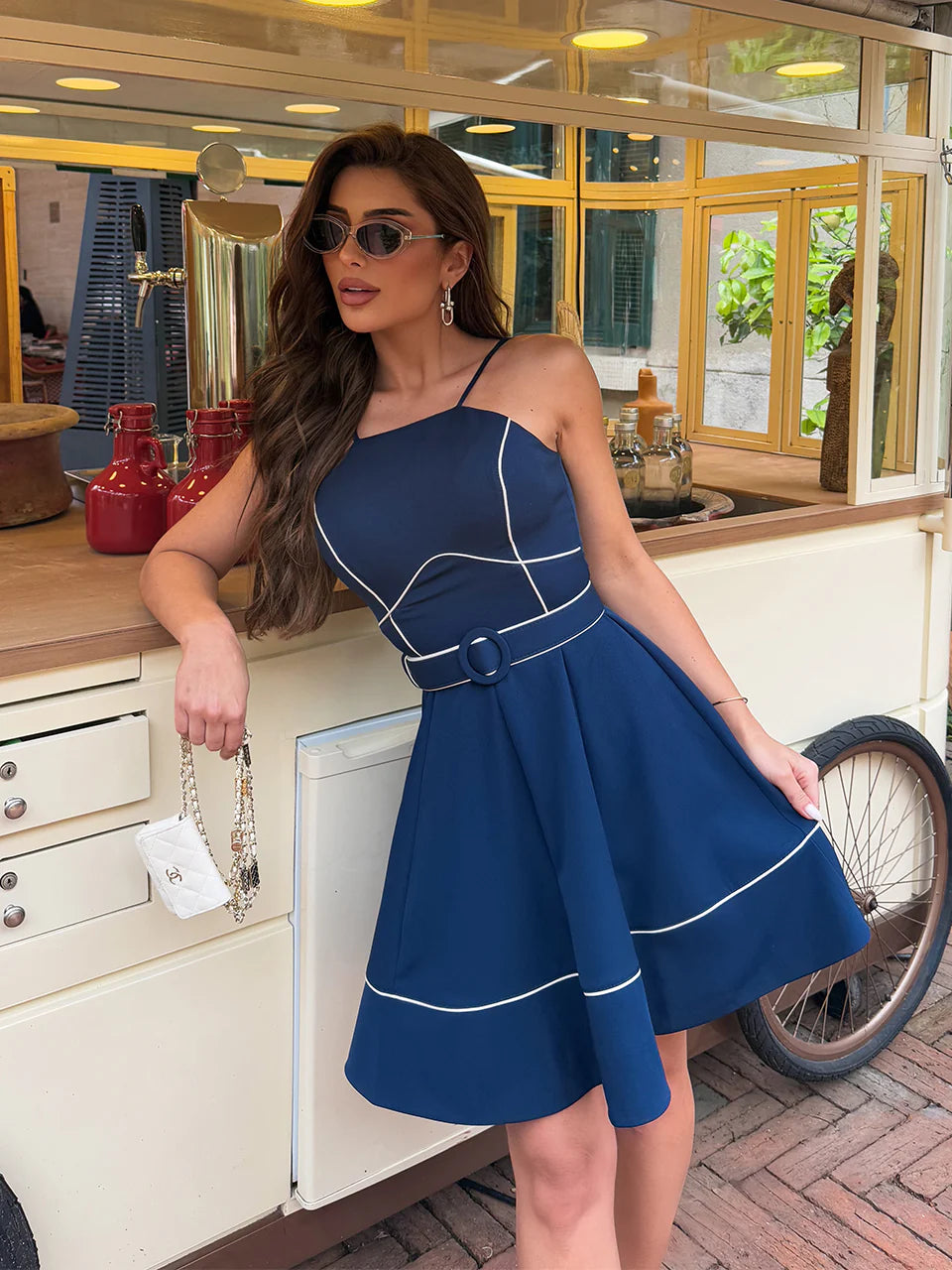 Vestido Curto Blu Marine
