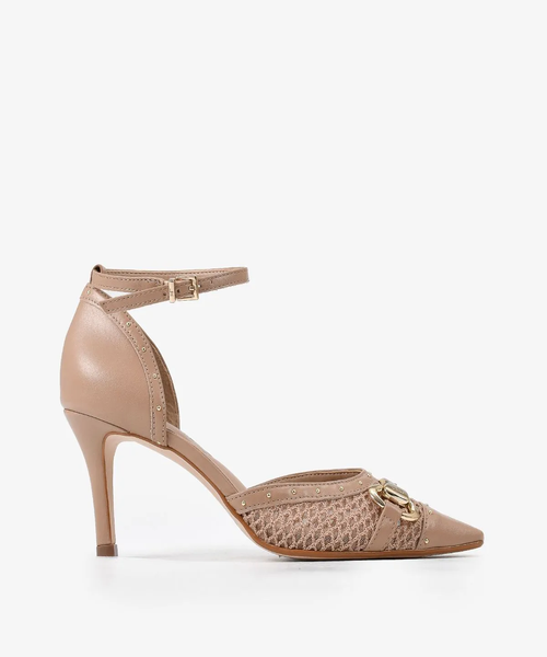 Leather+Fabric Pumps