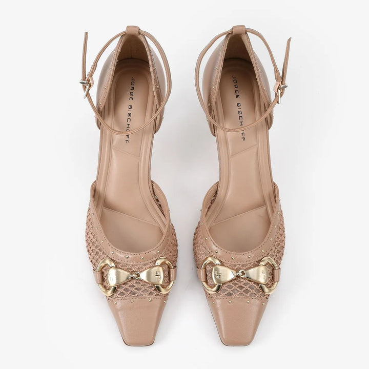 Leather+Fabric Pumps