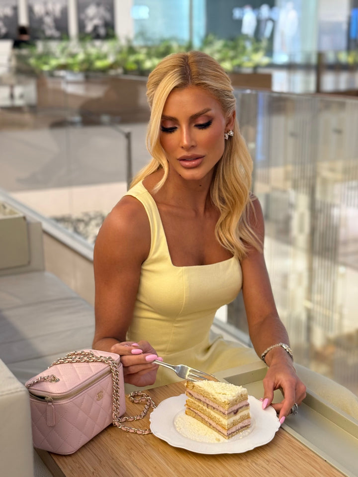 Vestido Midi Giallo Luce