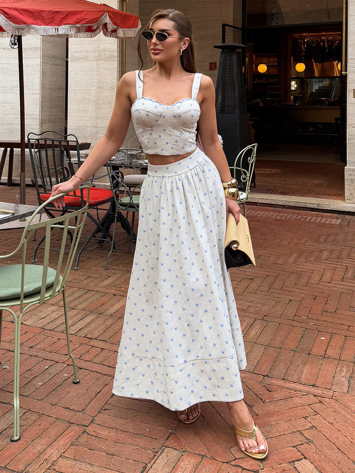 Oceania Embroidered Polka Dot Set
