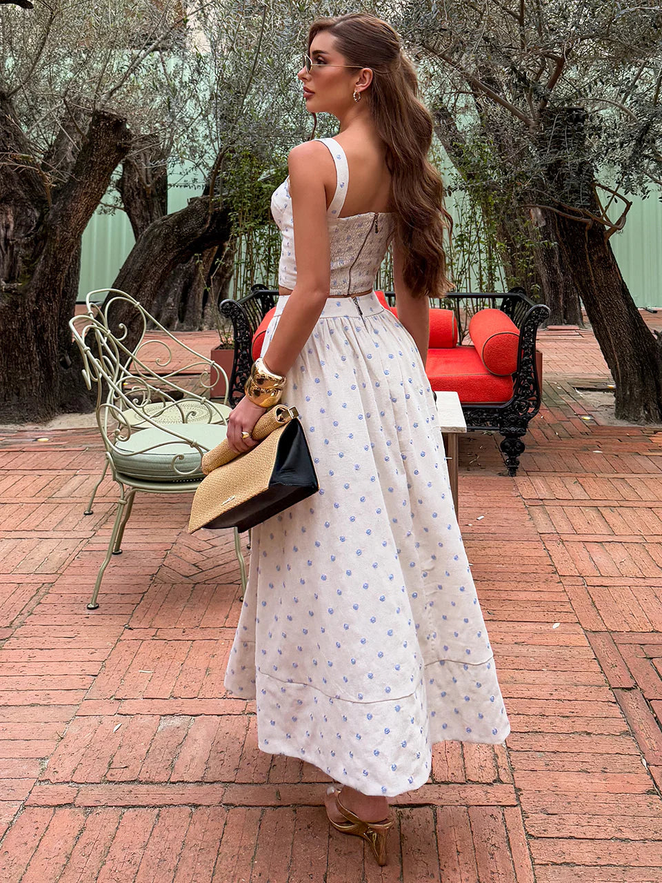 Oceania Embroidered Polka Dot Set