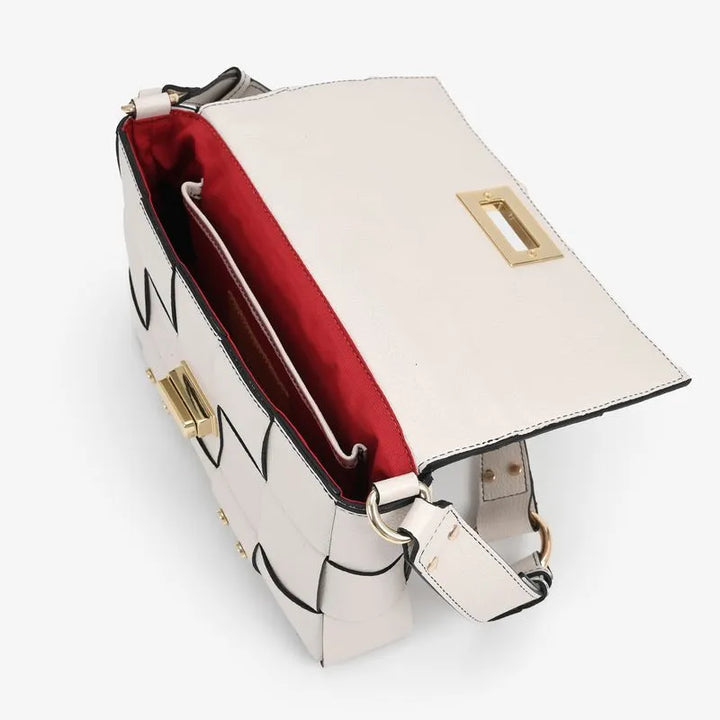 Woven Leather Baguette Bag