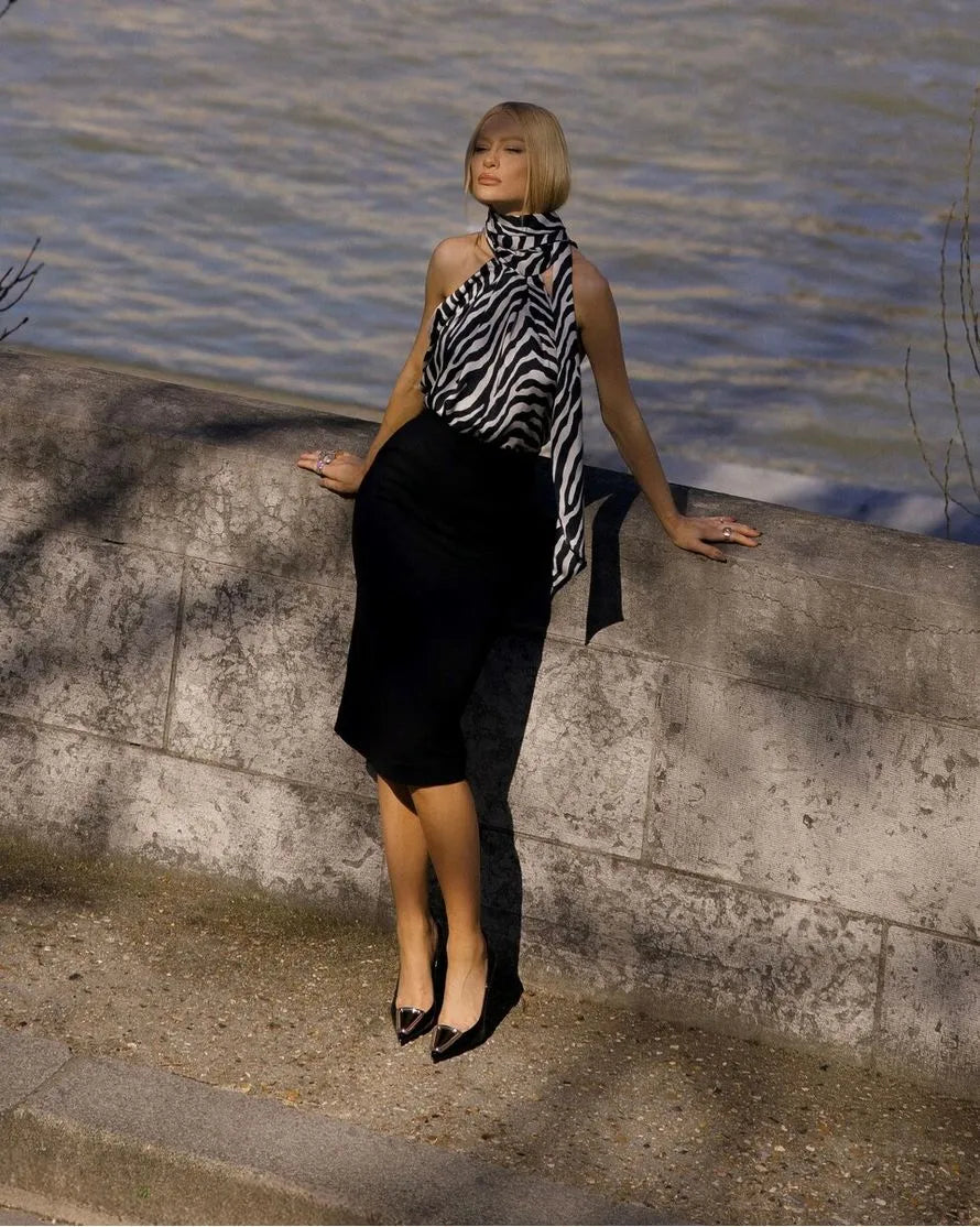 Slit Midi Skirt