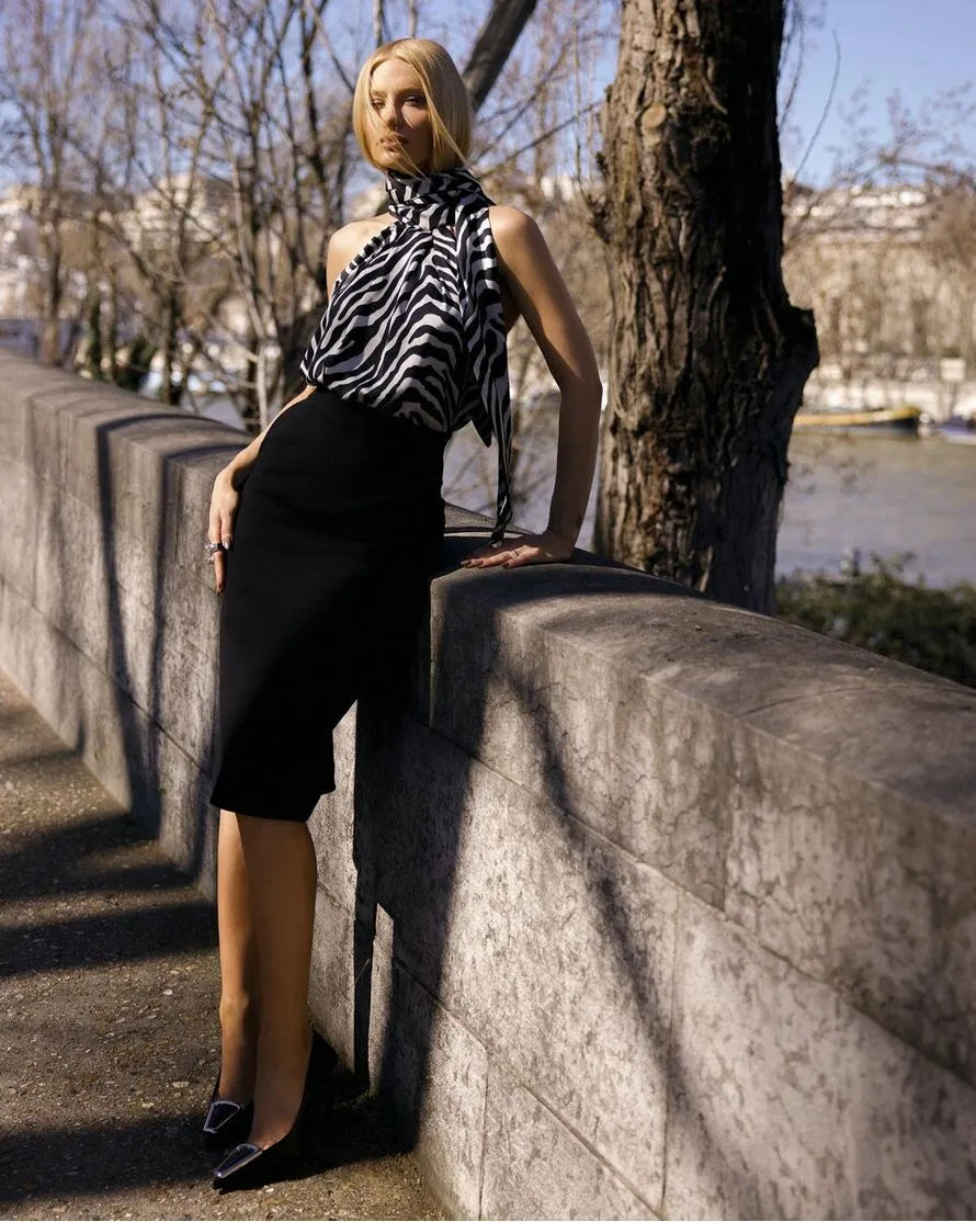 Slit Midi Skirt