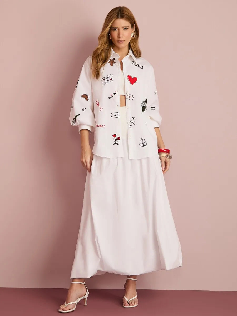 Embroidered Oversized Shirt
