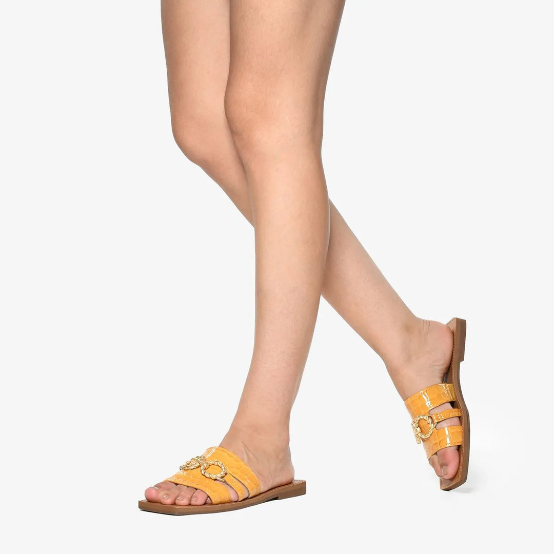 Textured Leather Flats