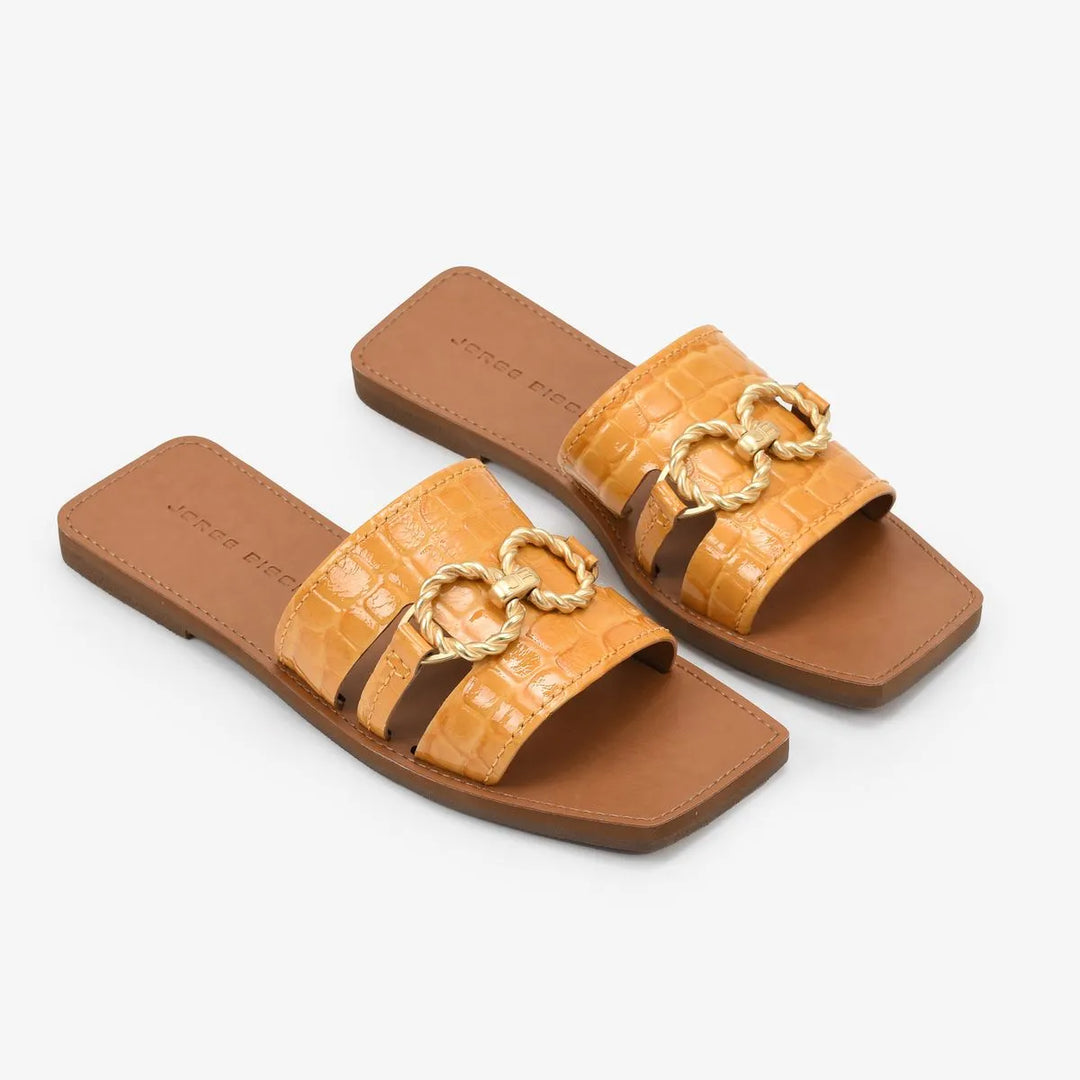Textured Leather Flats