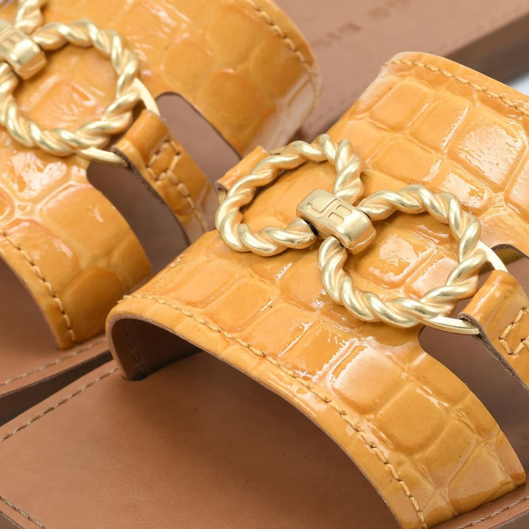 Textured Leather Flats