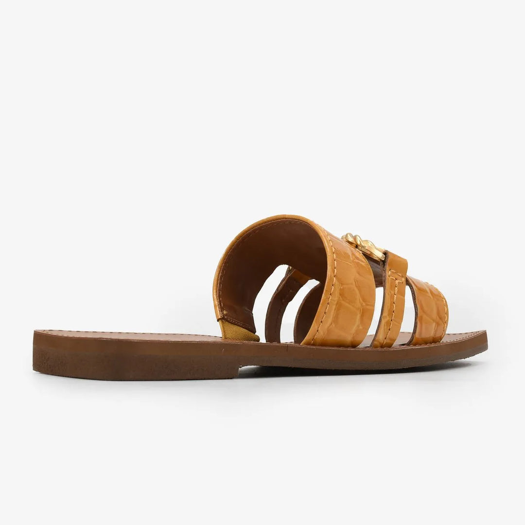 Textured Leather Flats