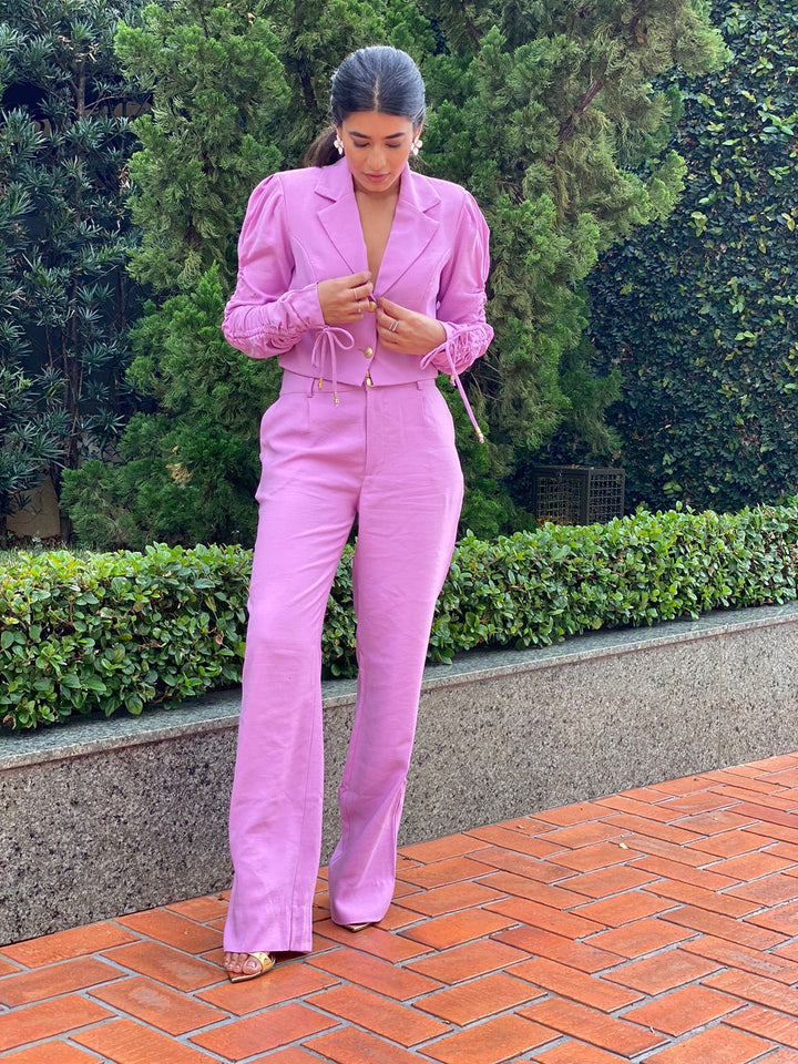 Cropped Blazer+Pants Set
