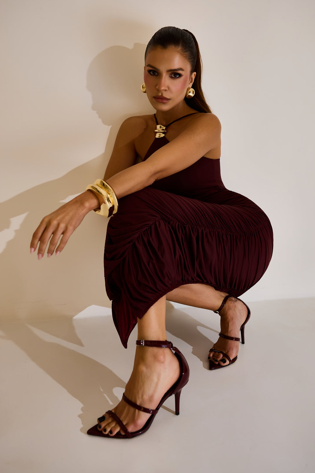 Vestido Midi Drapeado
