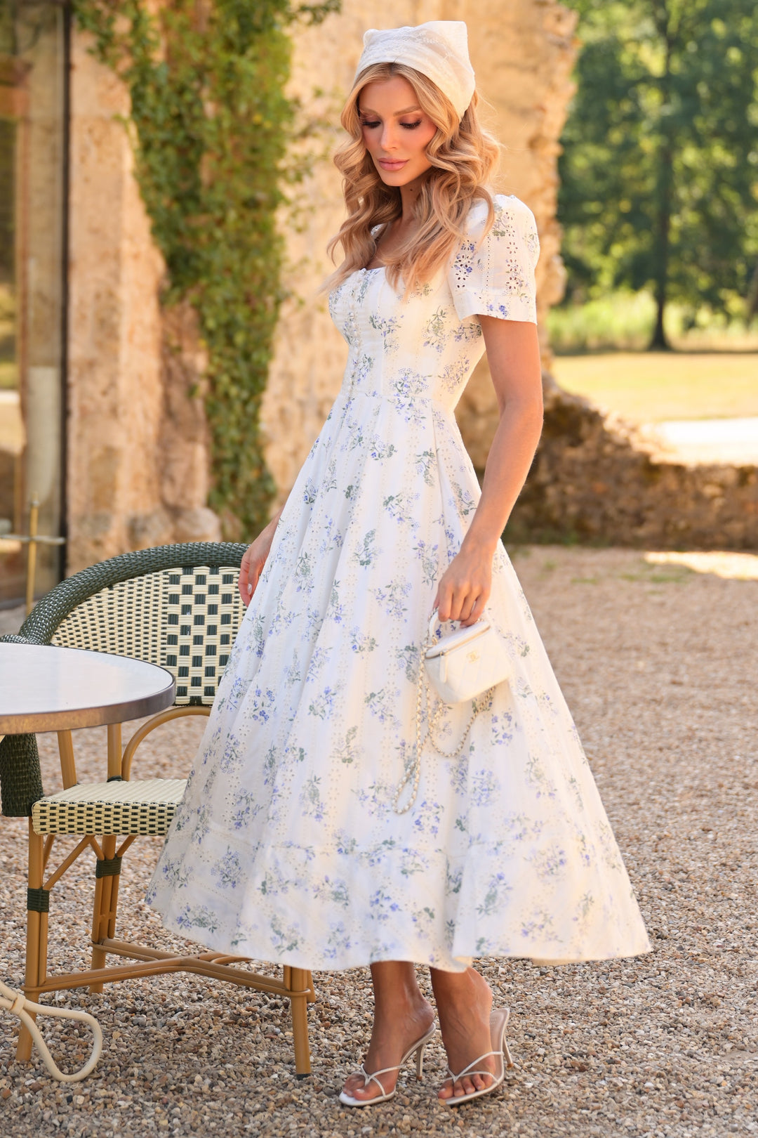 Eyelet Midi Dress