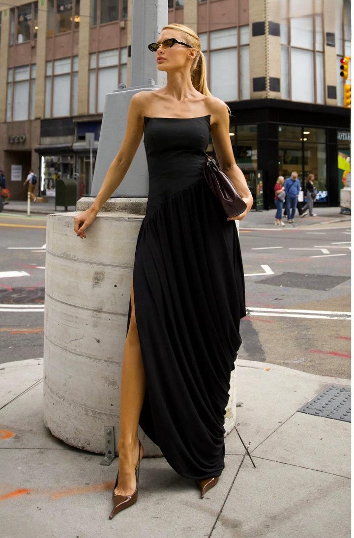 Vestido Midi Saia Fluída