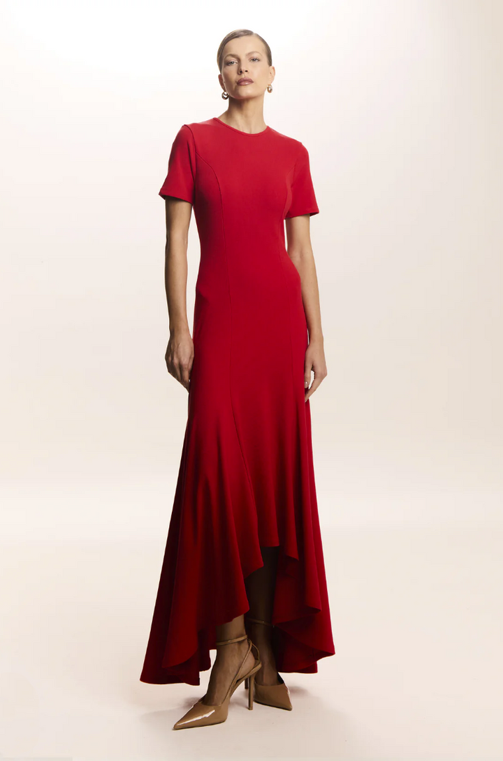 Vestido Midi Barra Assimétrica