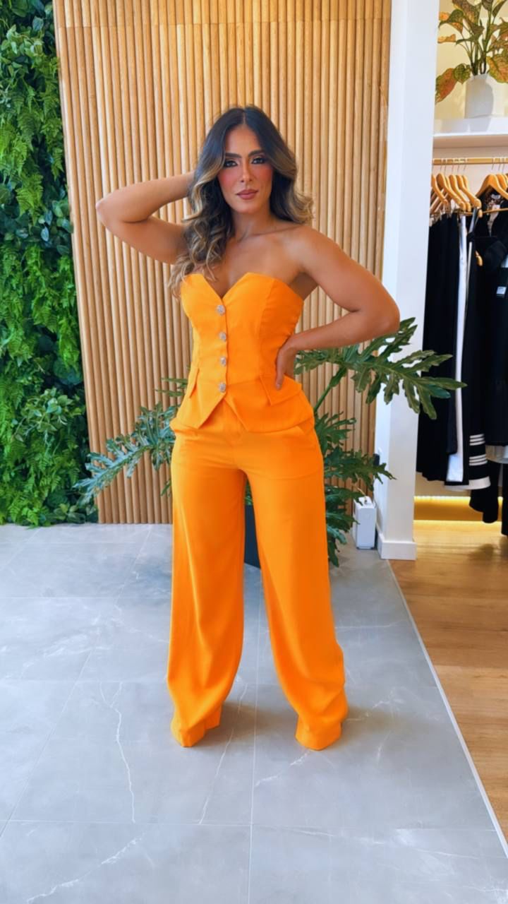 Strapless Vest+Pants Set