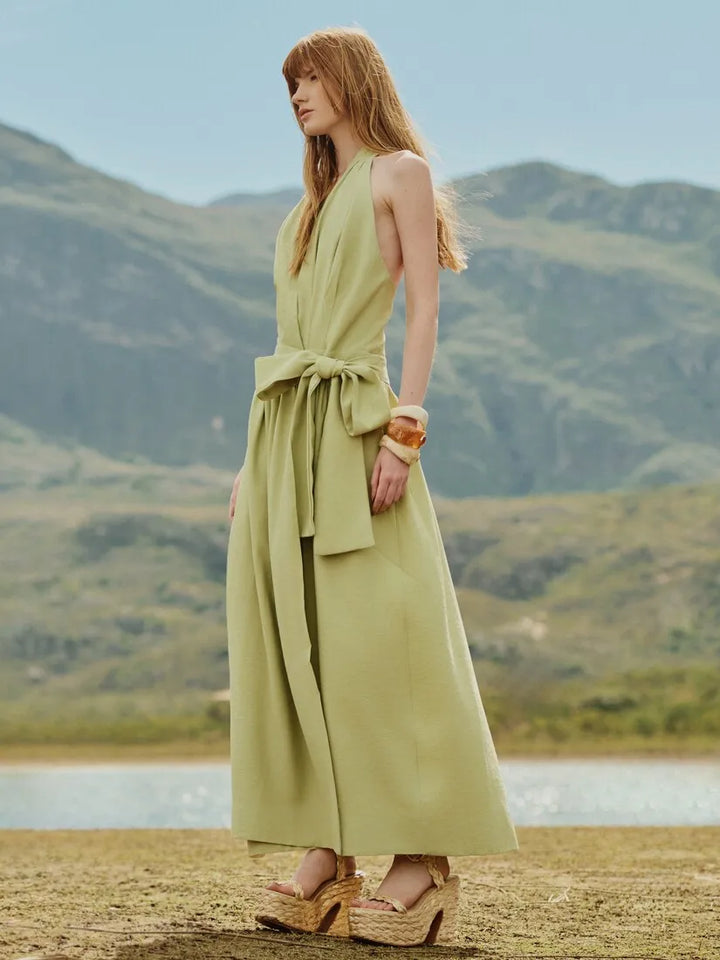 Vestido Midi Fente Única Transpassado