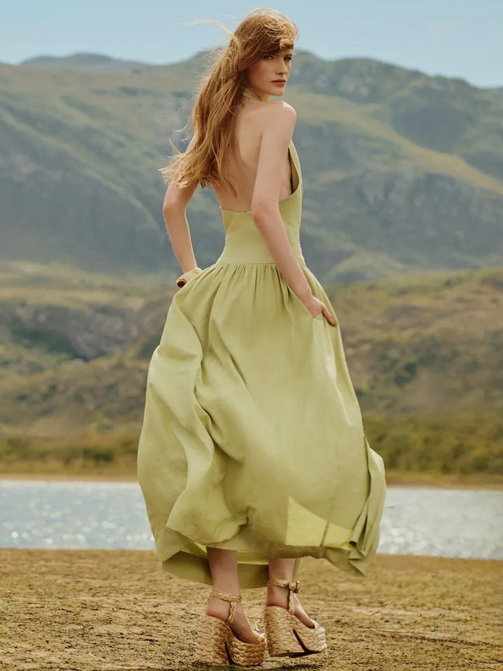 Vestido Midi Fente Única Transpassado