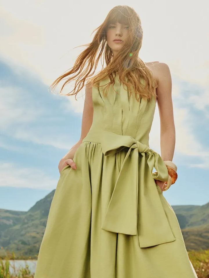 Vestido Midi Fente Única Transpassado