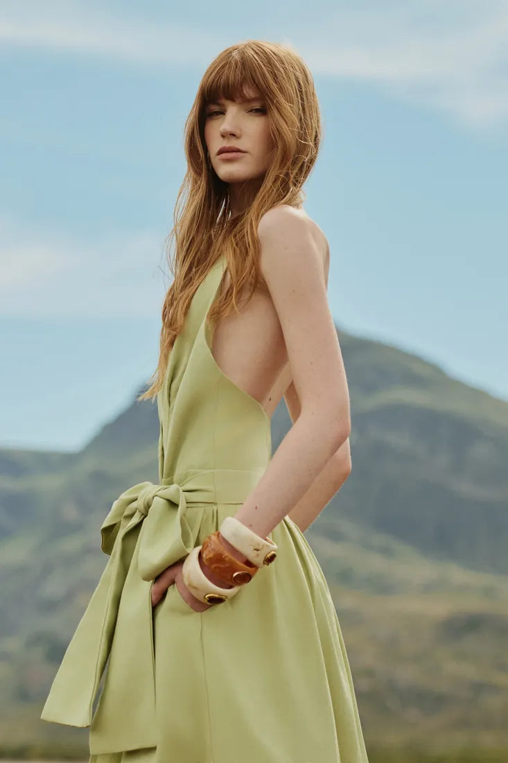Vestido Midi Fente Única Transpassado