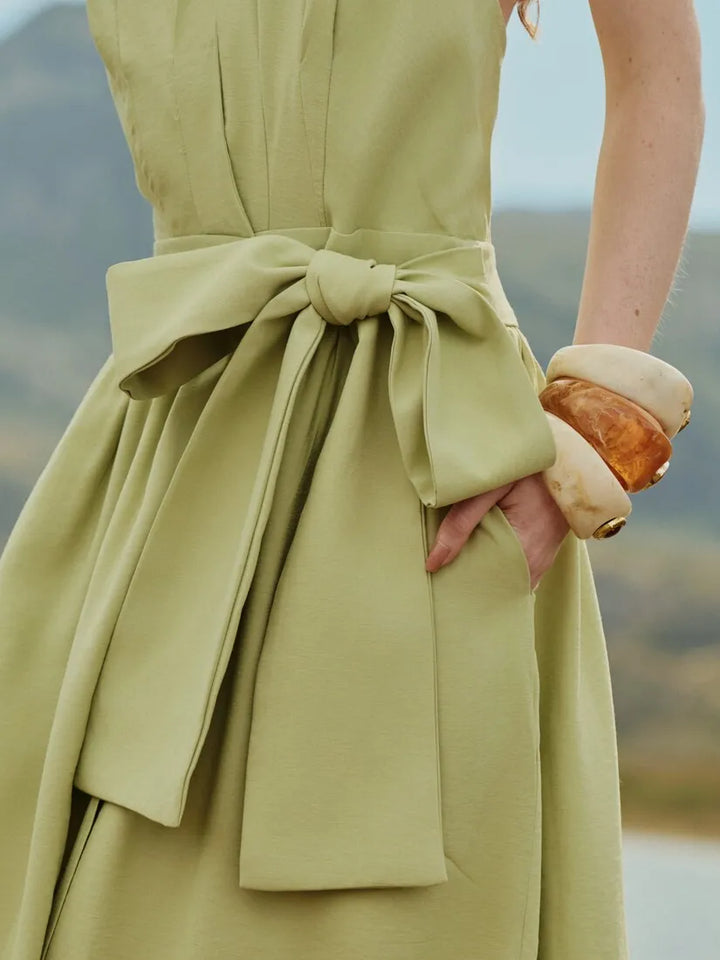 Vestido Midi Fente Única Transpassado