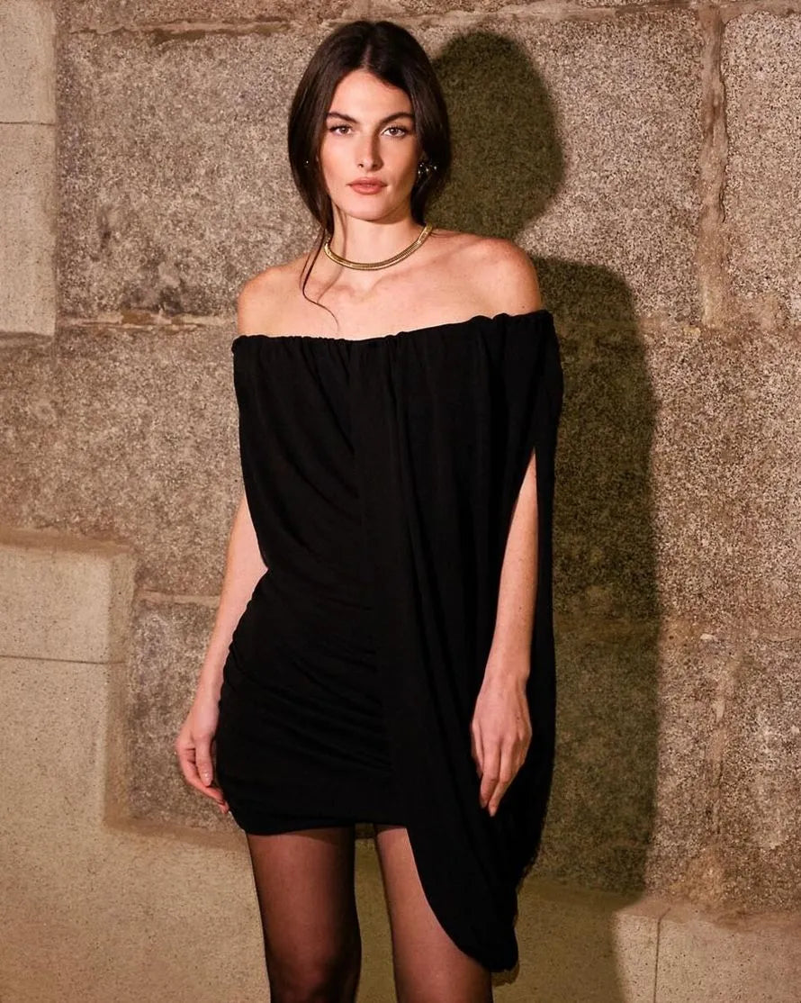 Vestido Curto Drapeado