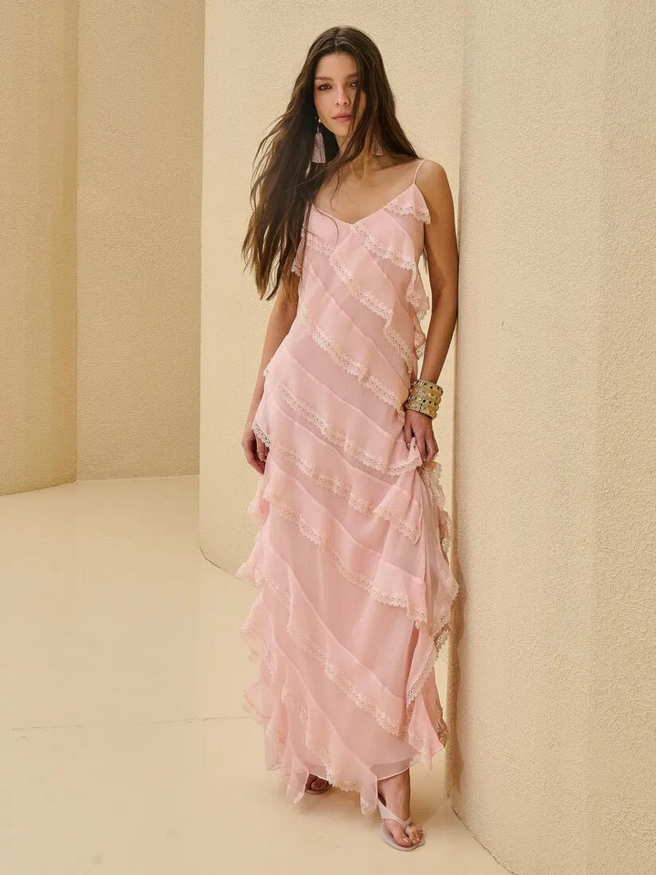 Vestido Longo Babados