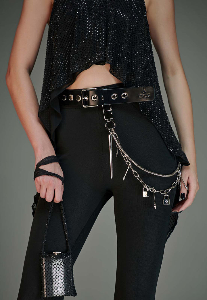 Asymmetric Chiffon Chaos Transfer Tank Top