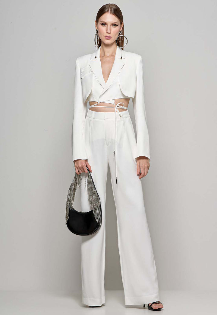 Cropped Blazer+Chaos Pants Set