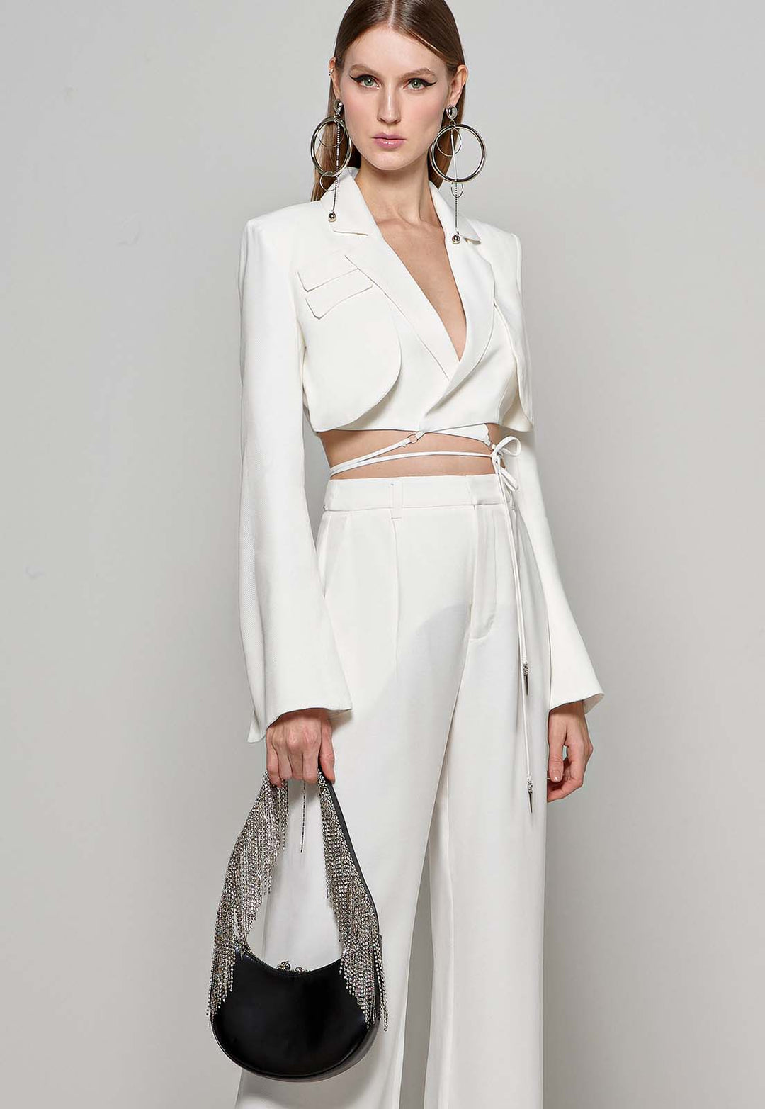 Cropped Blazer+Chaos Pants Set