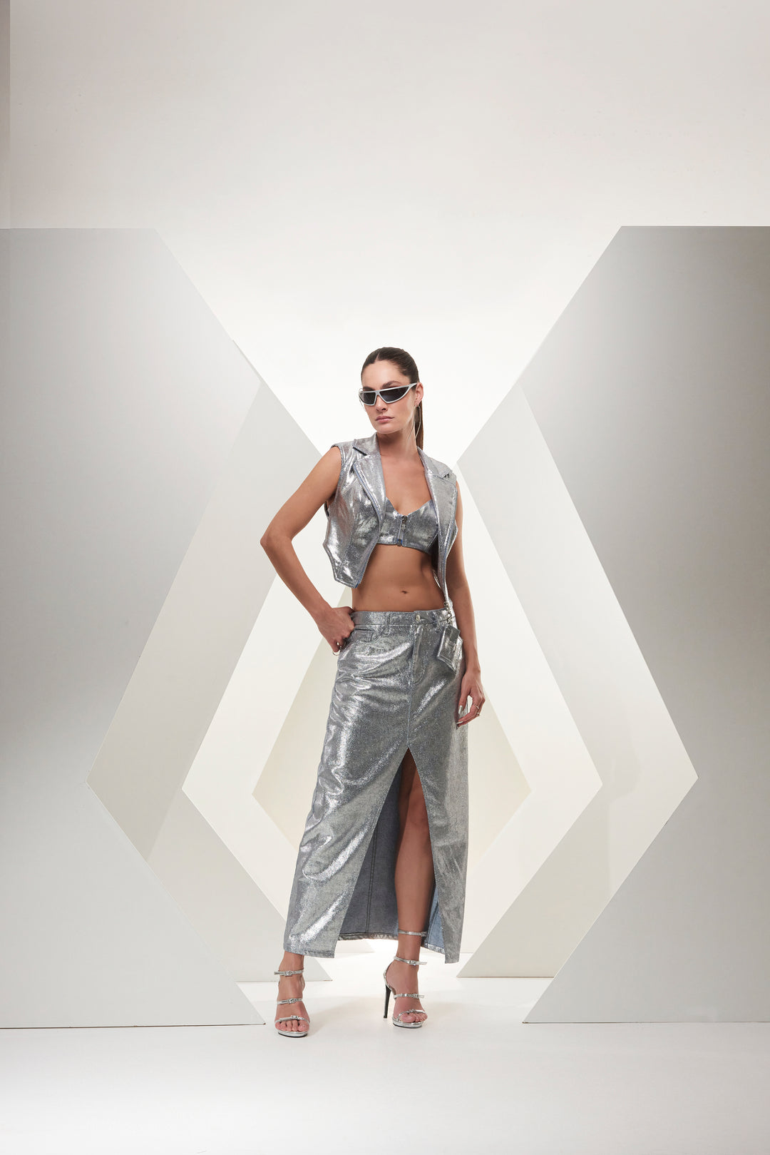 Chaos Silver Metallic Corselet Vest