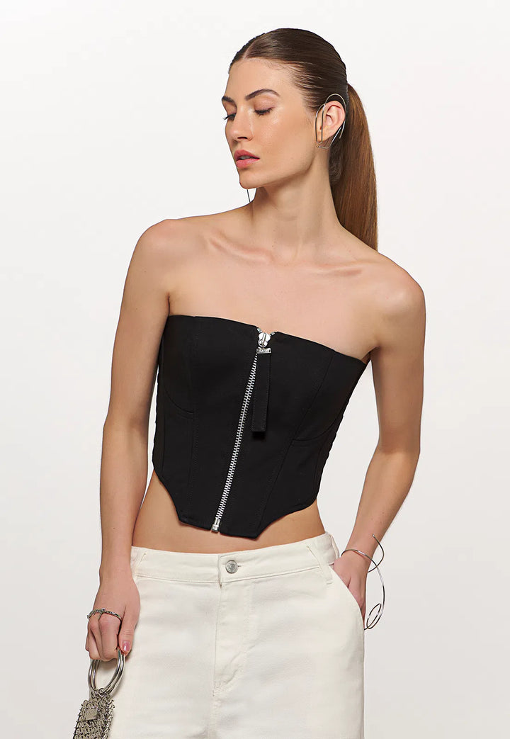 Chaos Zipper Cropped Corset