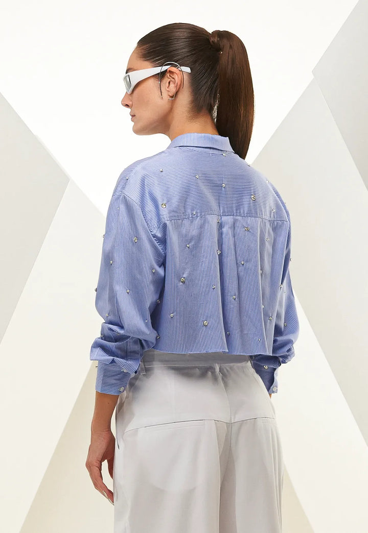 Camisa Cropped Bordada Caos