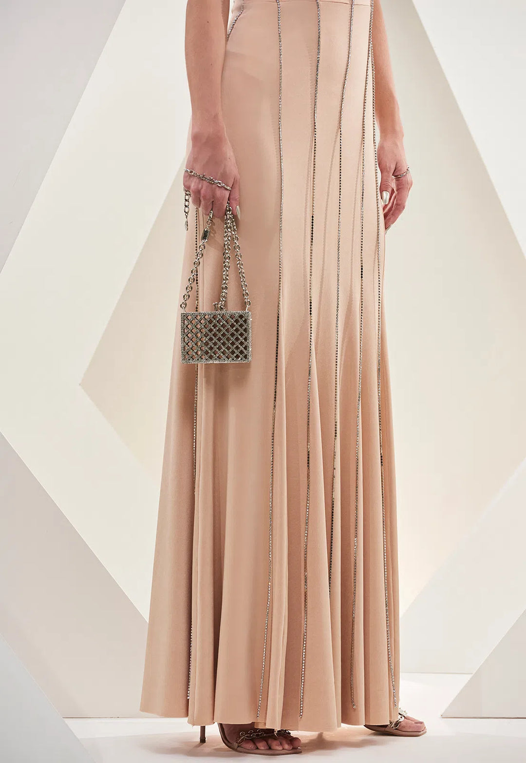 Vestido Longo Bordado Strass